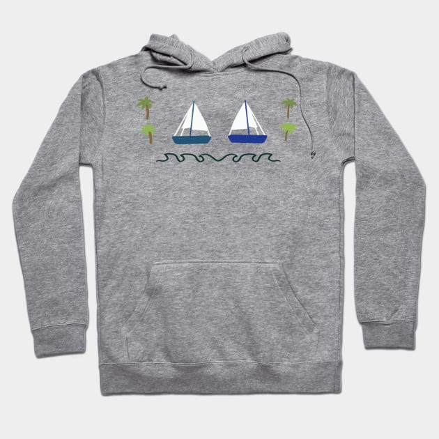 Summer yacht doodle Hoodie by ballooonfish